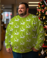 Sweat-shirts et pantalons de Noël pour hommes de grande taille avec motif de renne