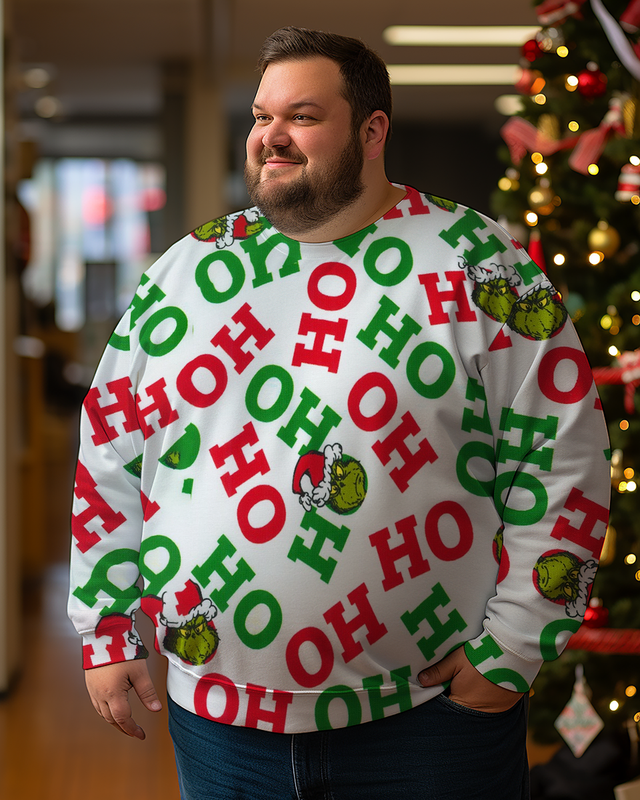 Men's Christmas Ho Ho Ho Plus Size Sweatshirts&pants