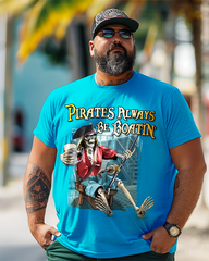 T-shirt à manches courtes imprimé grande taille pour homme Always Be Boatin