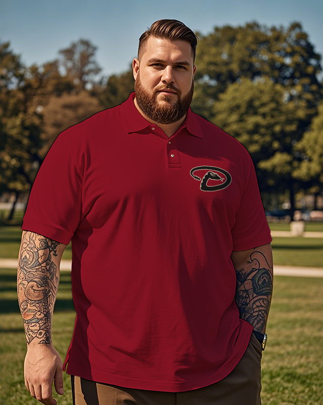 Arizona Diamondbacks Casual Short Sleeve Men's Plus Size Polo Shirt