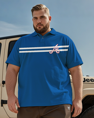 Lässiges, kurzärmliges Poloshirt für Herren in Übergröße von Atlanta Braves