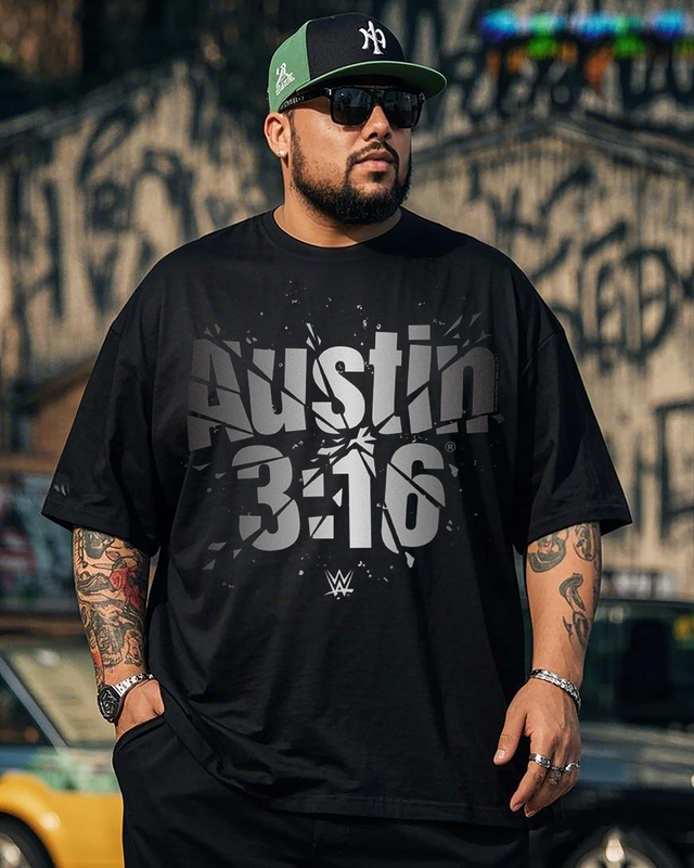 T-shirt à manches courtes Austin 3:16 pour homme, grande taille