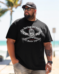 BEATINGS WILL CONTINUE Men's Plus Size Printed Short Sleeve T-Shirt