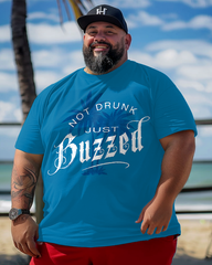 T-shirt à manches courtes imprimé grande taille pour homme BUZZED