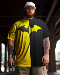 Men's Color Clashing Batman Plus Size Short Sleeve T-Shirt