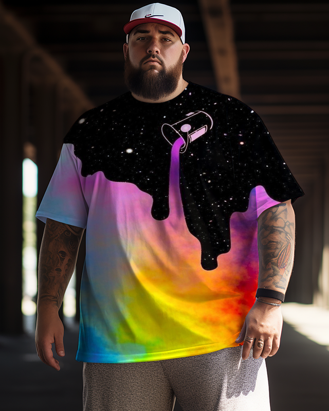 T-shirt arc-en-ciel magnifique pour hommes, grande taille