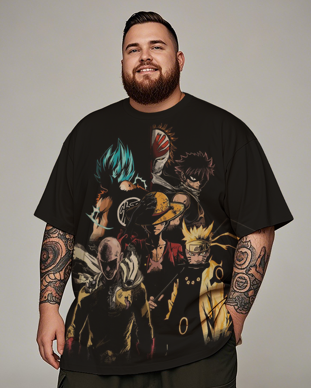 T-shirt à manches courtes pour homme avec personnages de dessins animés