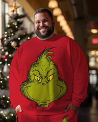 Men's Big Face Grinch Plus Size Sweatshirts