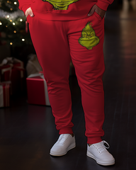 Men's Big Face Grinch Plus Size Sweatshirts