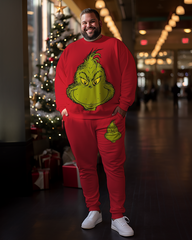 Men's Big Face Grinch Plus Size Sweatshirts