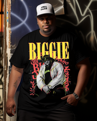 Herren-T-Shirt Biggie Graphic in Übergröße, kurzärmlig