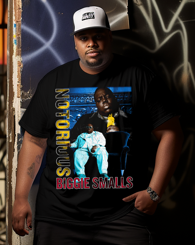 T-shirt à manches courtes pour homme Biggie Graphic grande taille