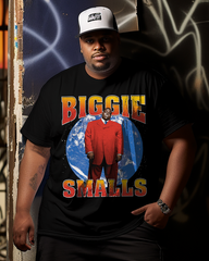 Herren-T-Shirt Biggie Graphic in Übergröße, kurzärmlig