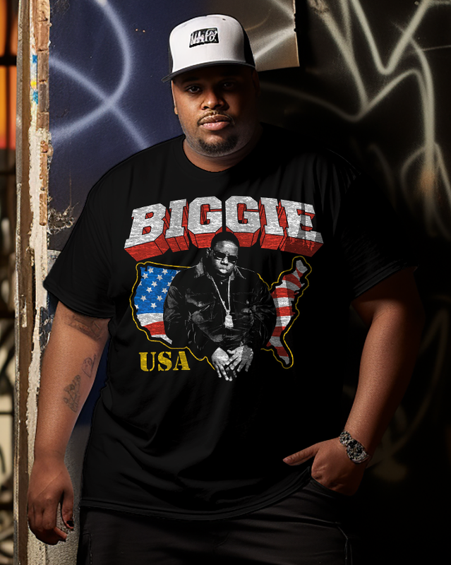 T-shirt à manches courtes pour homme Biggie Graphic grande taille