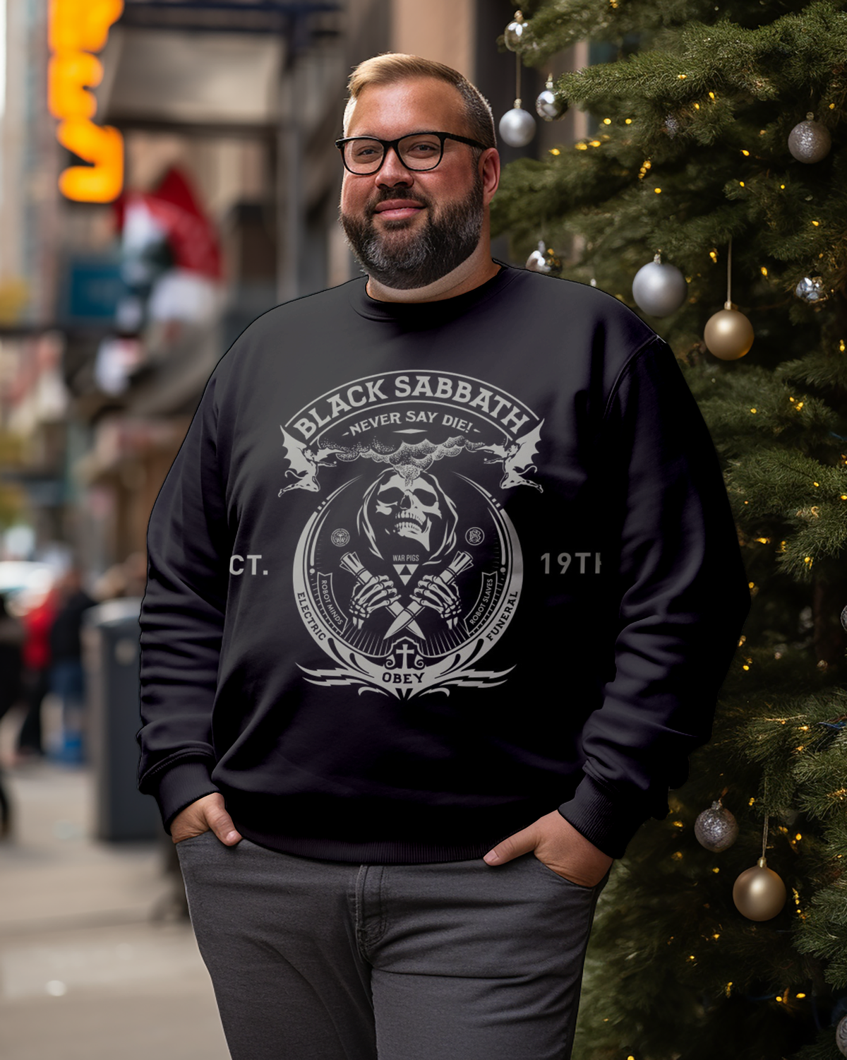 Men's Vintage Black Sabbath Plus Size Sweatshirts