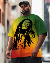 T-shirt à manches courtes Bob Marley pour homme, grande taille