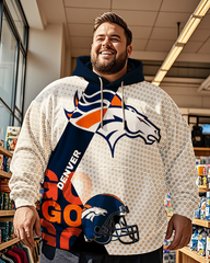 Sweat à capuche grande taille pour homme des Broncos