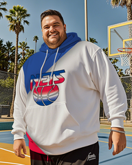 Sweat à capuche grande taille pour homme Brooklyn Nets