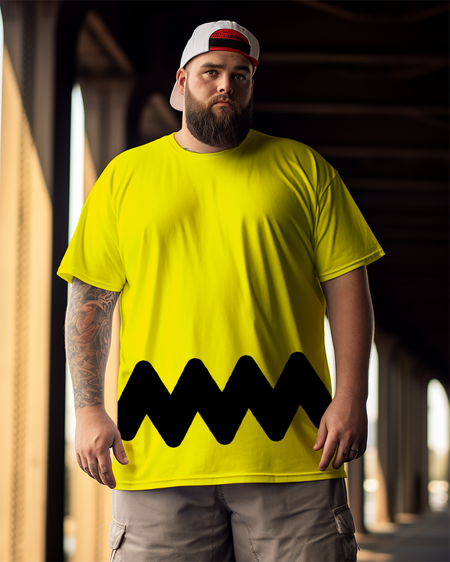 Men's Charlie Brown Plus Size Short Sleeve T-Shirt