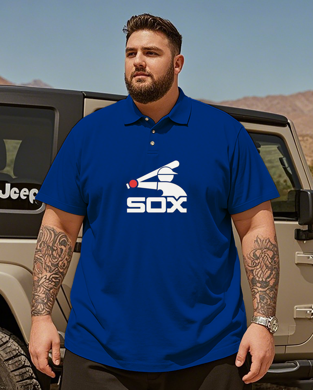 Chicago White Sox Lässiges kurzärmliges Poloshirt für Herren in Übergröße