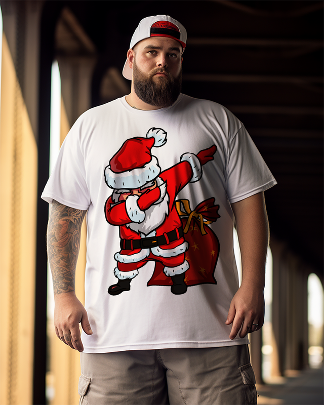 Men's Funny Santa Claus Plus Size Short Sleeve T-Shirt