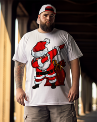 T-shirt à manches courtes pour homme avec motif drôle de Père Noël, grande taille