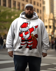 Sweat à capuche drôle de Père Noël pour hommes, grande taille