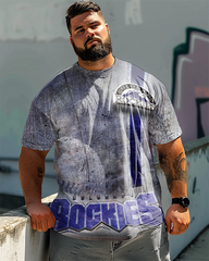 Men's Plus Size Printed Short Sleeve T-Shirt