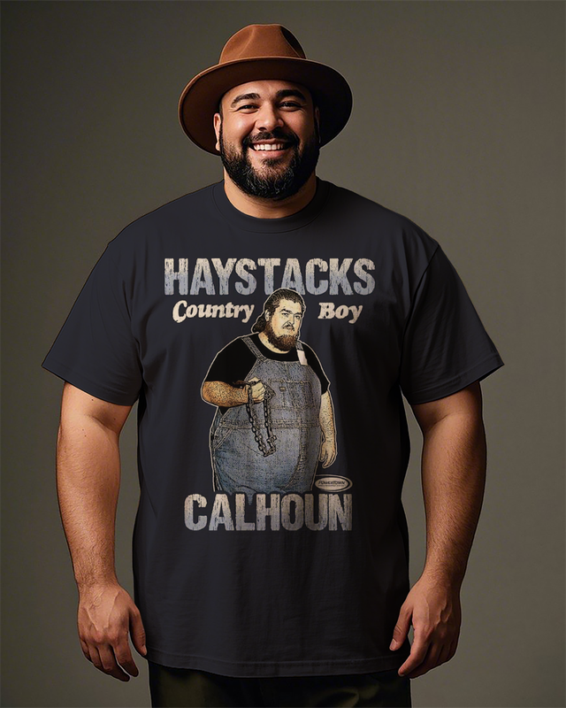 Country Boy Haystacks Calhoun Herren-T-Shirt mit kurzen Ärmeln, Übergröße