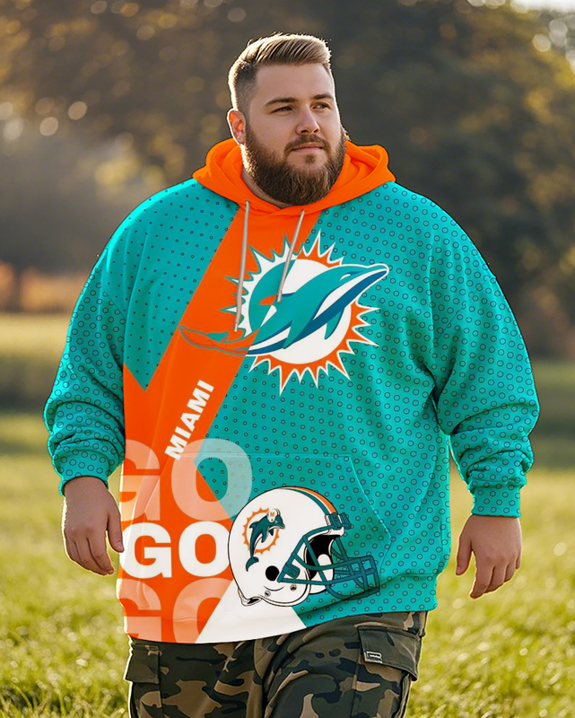 Dolphins Men's Plus Size Hoodie