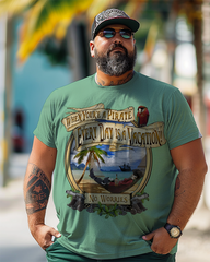 EVERYDAY IS VACATION Men's Plus Size Printed Short Sleeve T-Shirt