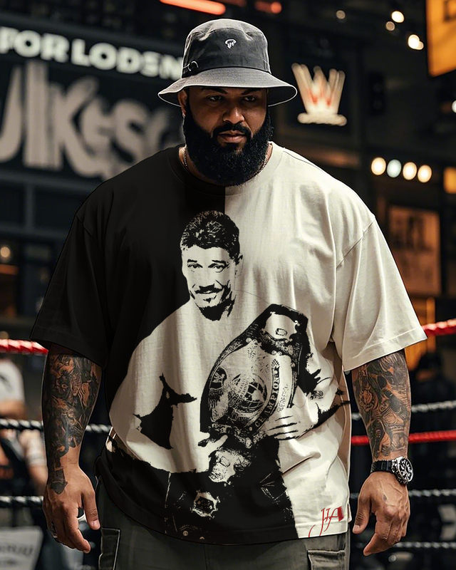 El Latino Heat Scarface Herren-T-Shirt mit kurzen Ärmeln, Übergröße