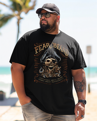 FEAR BEARD TENTACLES Men's Plus Size Printed Short Sleeve T-Shirt