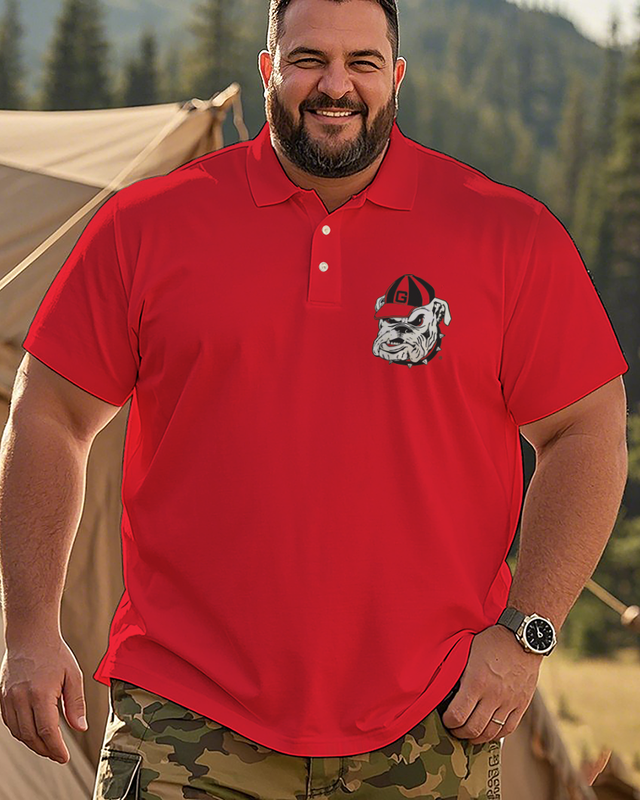 GEORGIA BULLDOGS Casual Short Sleeve Men's Plus Size Polo Shirt