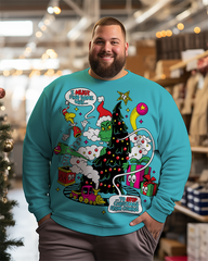 Men's Grinch Colorful Christmas Graphic Plus Size Sweatshirts