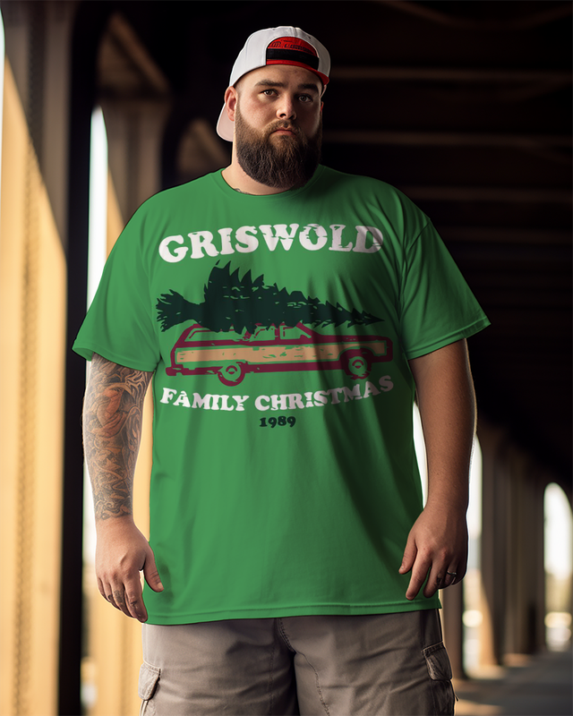 T-shirt de Noël à manches courtes pour homme Griswold Family, grande taille