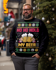 Men's HO HO HOLD MY BEER Plus Size Sweatshirts&pants