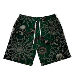 T-shirt et short grande taille pour homme avec motif toile d'araignée de la mort pour Halloween 