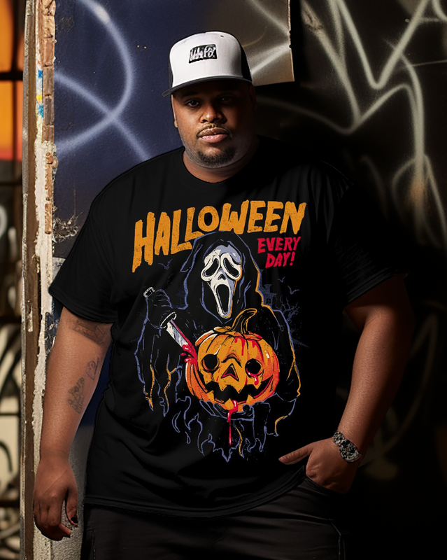 T-shirt à manches courtes Halloween Everyday pour homme, grande taille