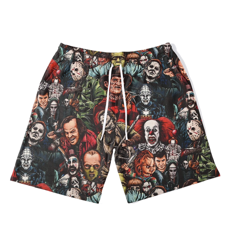 Herren Halloween Stoff T-Shirt &amp; Shorts in Übergröße,