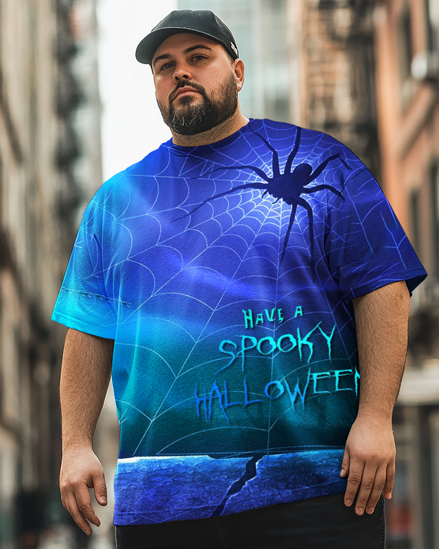 Herren T-Shirt mit Aufschrift „Have a Spooky Halloween“ in Übergröße