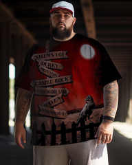 Horror Crossroads T-Shirt und Shorts für Herren in Übergröße 