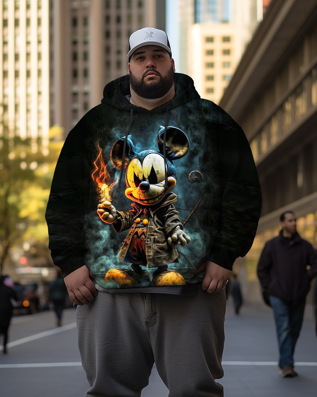 Sweats à capuche grande taille pour hommes Horror Mickey