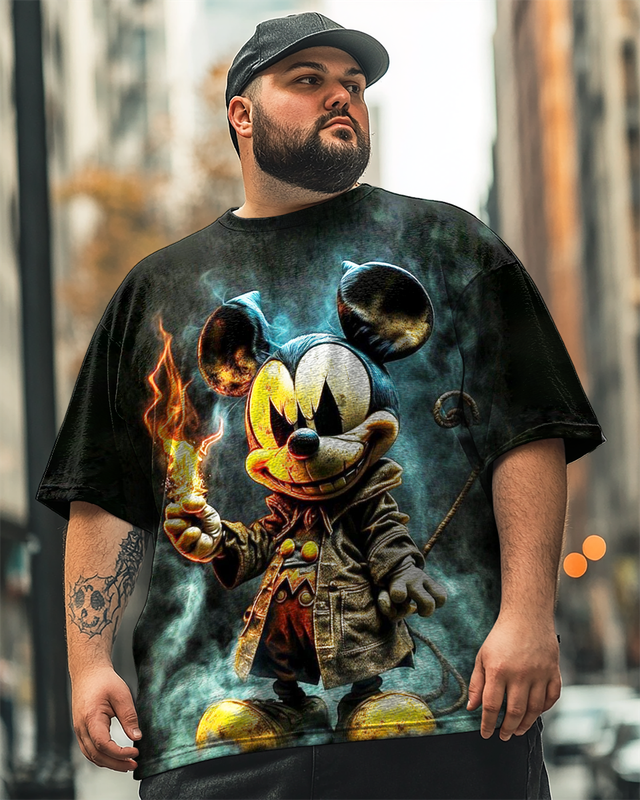 T-shirt d'horreur Mickey pour homme grande taille