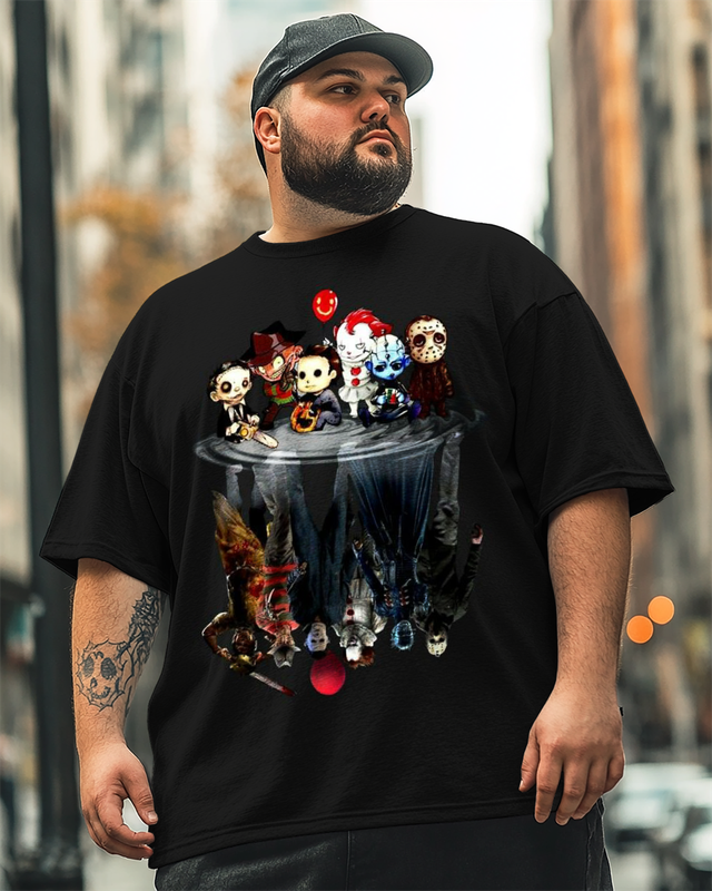 Men's Horror Movies Character Plus Size Short Sleeve T-Shirt