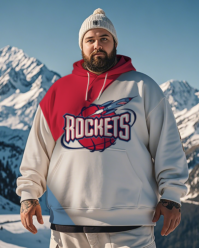 Houston Rockets-Kapuzenpullover für Herren in Übergröße