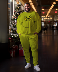 Men's How Grinch Stole Christmas Face Plus Size Sweatshirts