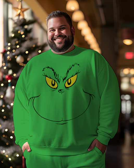 Men's How Grinch Stole Christmas Face Plus Size Sweatshirts