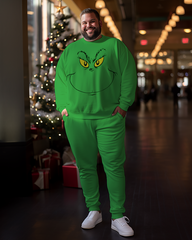 Men's How Grinch Stole Christmas Face Plus Size Sweatshirts