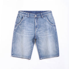 Plus Size Men's  Straight Summer Short Jeans, Denim Short Pants